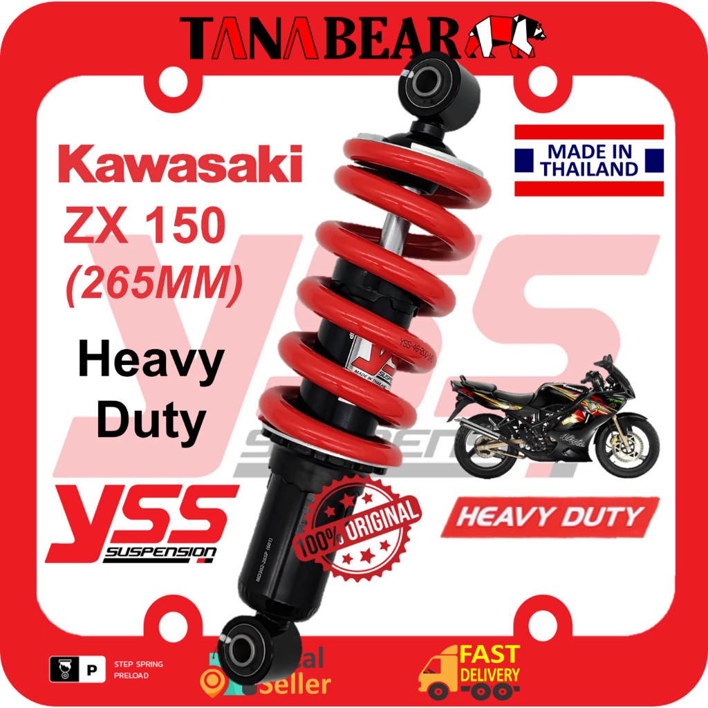 YSS NINJA ZX150 (265MM) HEAVY DUTY adjustable absorber monoshock ...