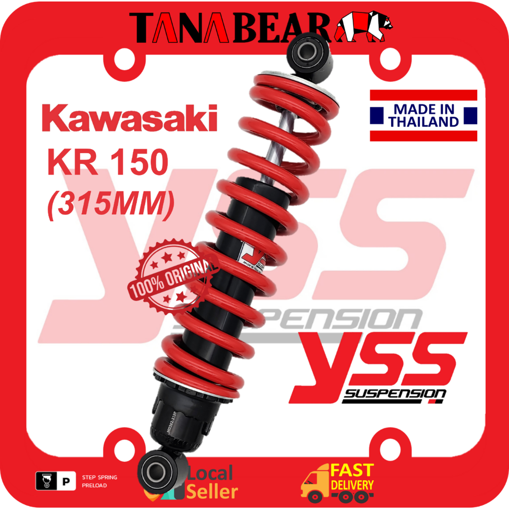 YSS KR150 (315MM) adjustable absorber monoshock KR 150 KAWASAKI ...