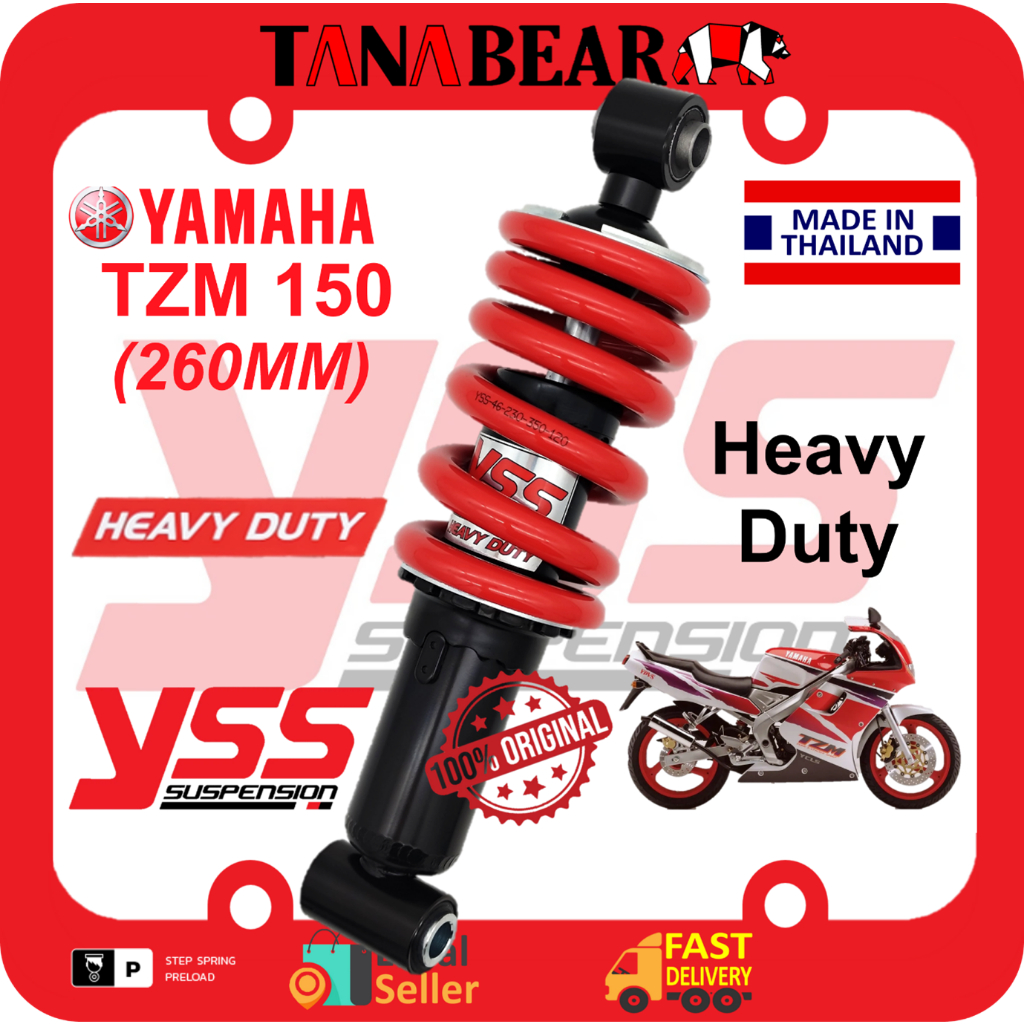 YSS TZM150 (260MM) HEAVY DUTY adjustable absorber monoshock Yamaha TZM ...