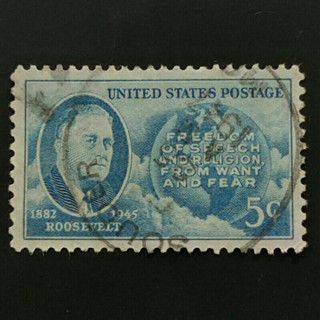 1945 Stamp USA-Used-1c & 2c & 5c Portrait of Franklin Delano Roosevelt ...