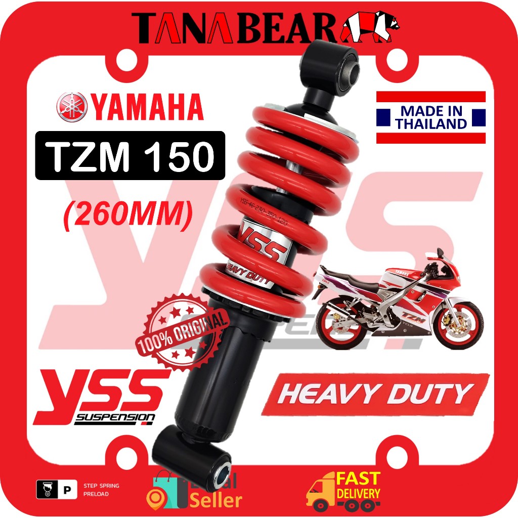 YSS TZM150 (260MM) HEAVY DUTY adjustable absorber monoshock Yamaha TZM ...