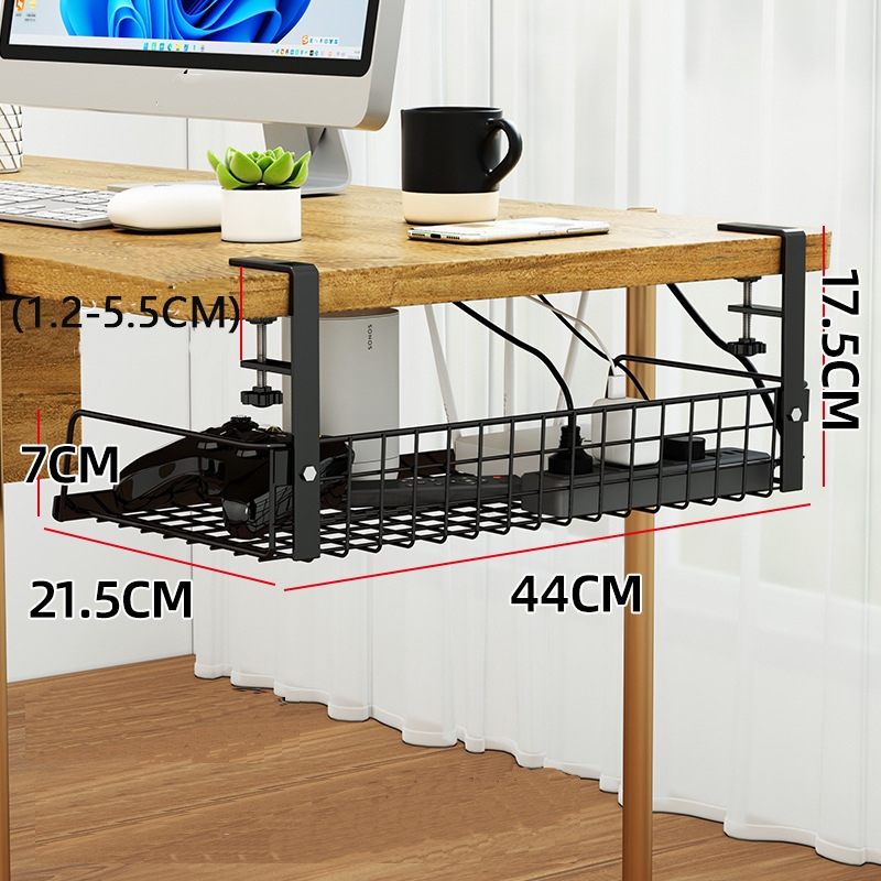 No Drill Under Table Cable Management Tray Under Desk Wire Storage ...