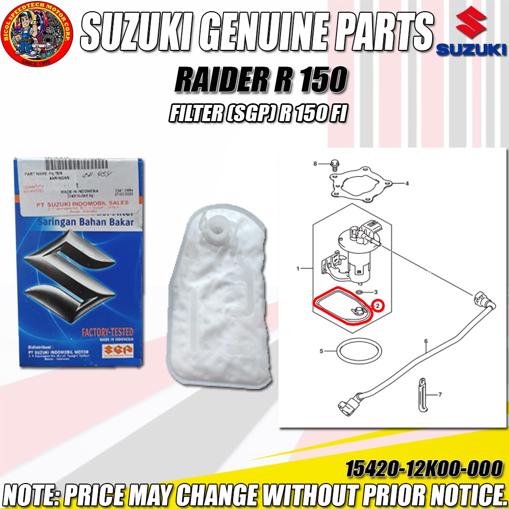 FUEL FILTER Suzuki Raider 150 FI Address 110 Skydrivesport 110 (SGP) R ...