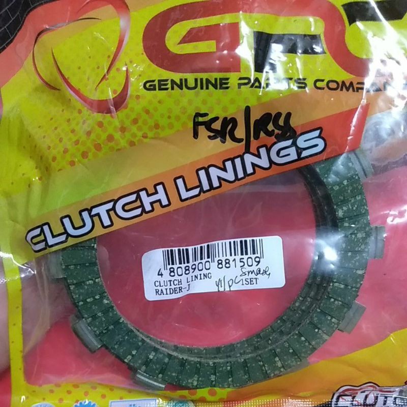 CLUTCH LINING [SET] FOR RAIDER J/SMASH/SHOGUN/GD110 | Shopee Philippines