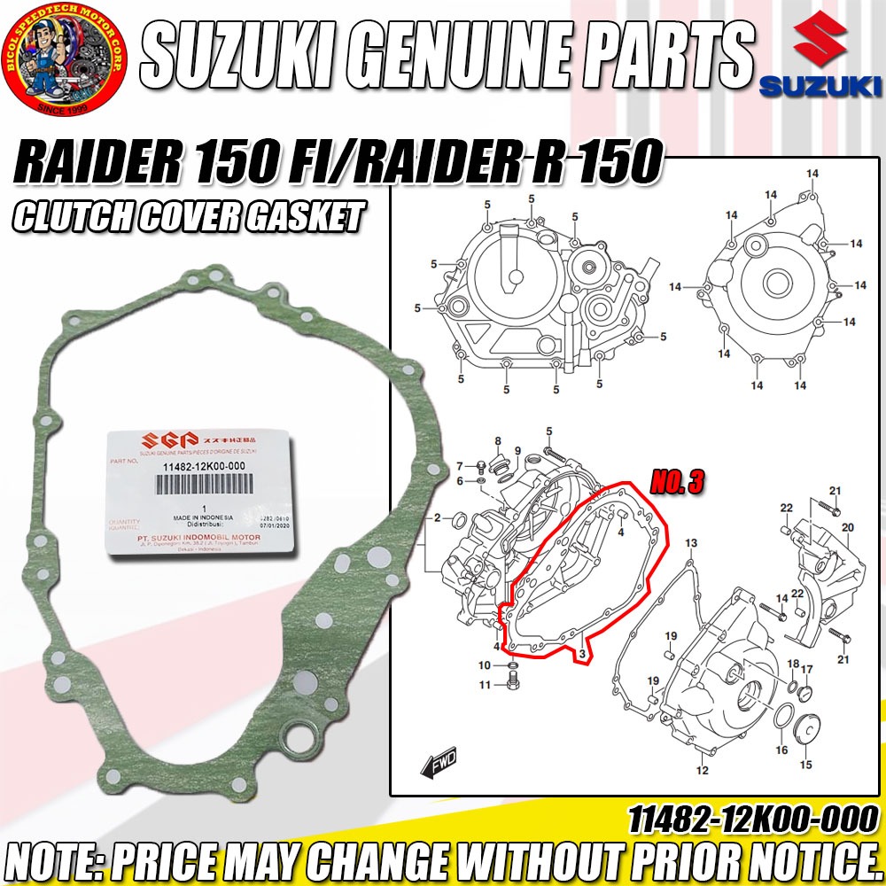 RAIDER150 FI/RAIDER R 150 CLUTCH COVER GASKET (SGP) (Genuine: 11482 ...