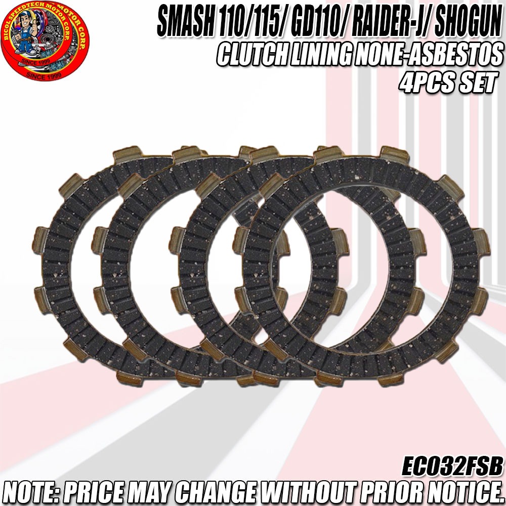 1SET/ 4PCS SMASH 110/115/ GD110/ RAIDER-J 110/ SHOGUN CLUTCH LINING ...