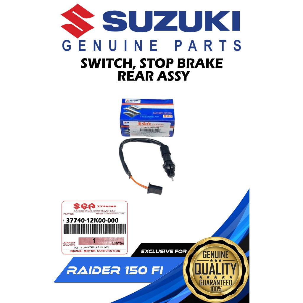 SUZUKI GENUINE SWITCH, STOP BRAKE REAR ASSY FOR RAIDER 150 FI ( 37740 ...