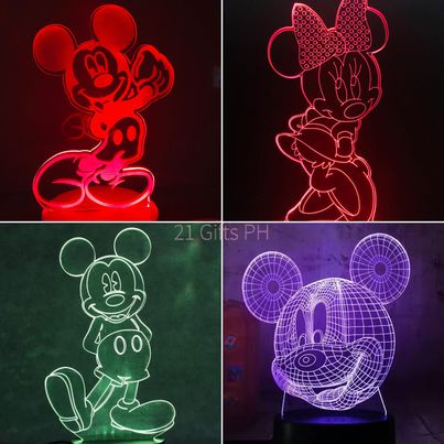 【hot sale】 Mickey Mouse Minnie Mouse 3D Acrylic LED Lamp Night Desk ...