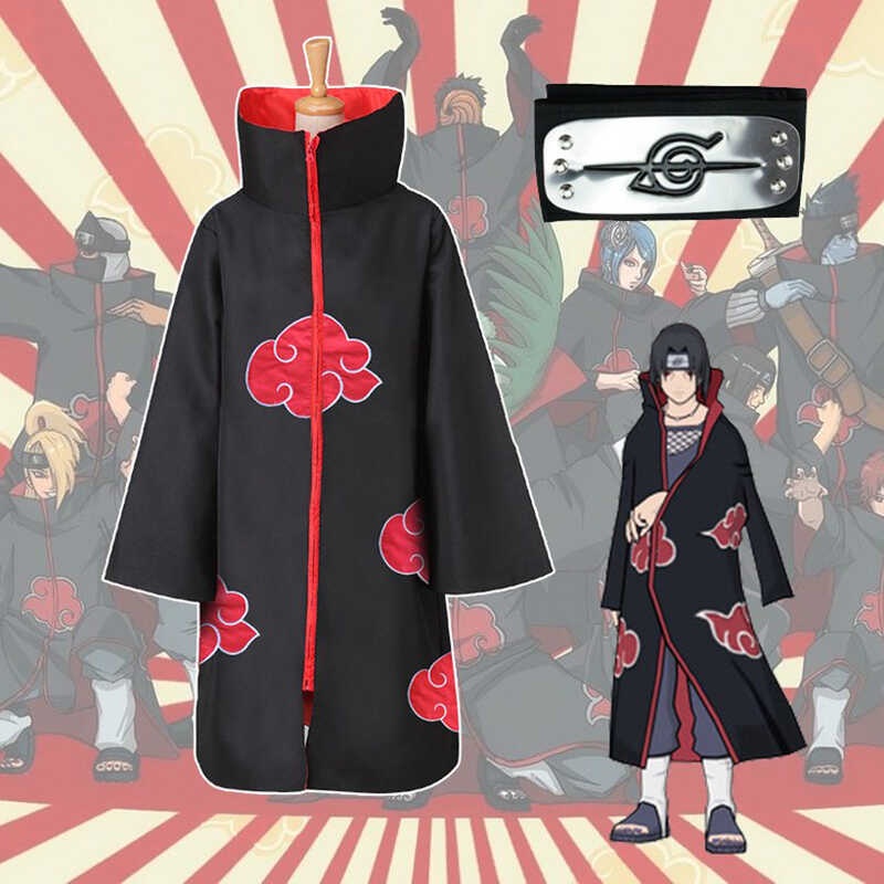 Naruto Costume Akatsuki Cloak Cosplay Sasuke Uchiha Cape Cosplay Itachi