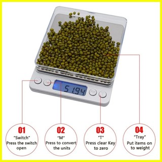 Kitchen Scale Grams Baking Scale Jewelry Weighing Balance Pocket Scale ...