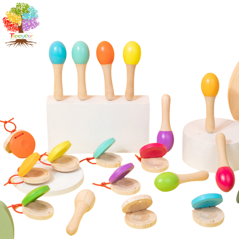 Maracas Hand Percussion Rattles, Wooden Rumba Shaker Musical Instrument ...