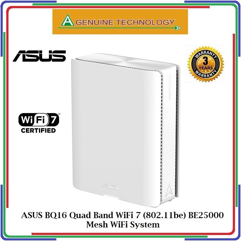 ASUS BQ16 Quad Band WiFi 7 (802.11be) BE25000 Mesh WiFi System, new ...