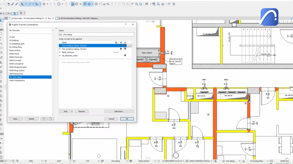 ArchiCAD Screenshot 13 - Use Archicad's Enhanced Graphic Override to Run a Quick Quality Check of Your Project