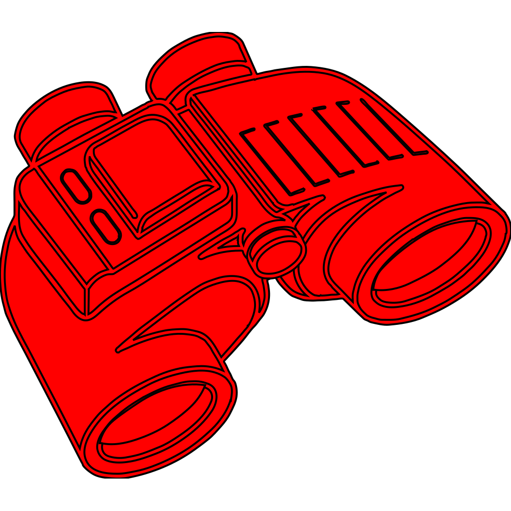 Red Binoculars Symbol Transparent clipart preview