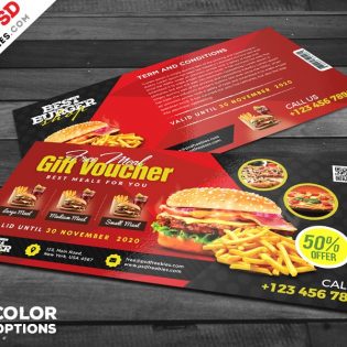 Free Restaurant Gift Voucher PSD