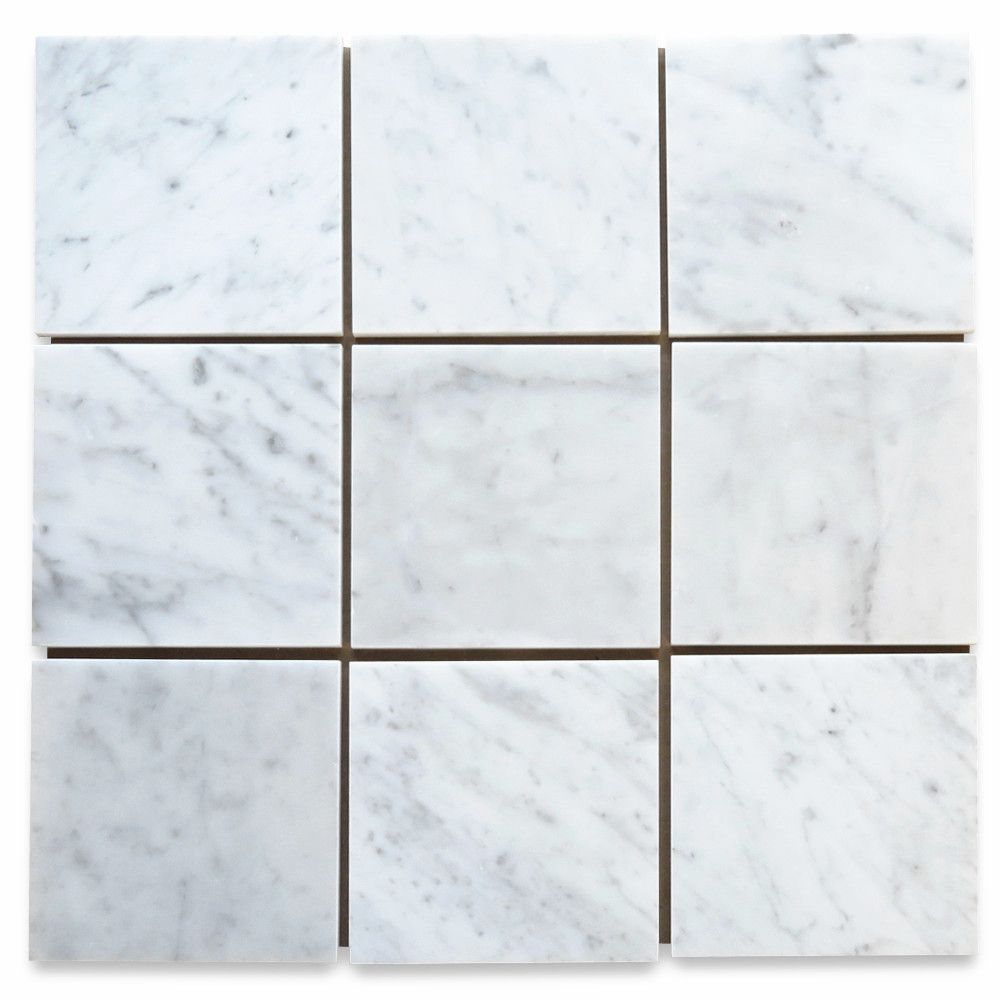 Carrara White 6x6 Tile Honed Marble From Italy with dimensions 1000 X 1000