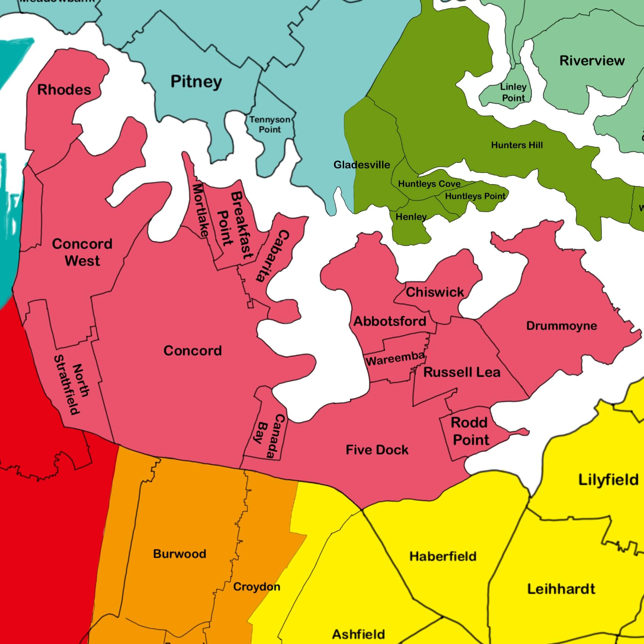 City of Canada Bay Map