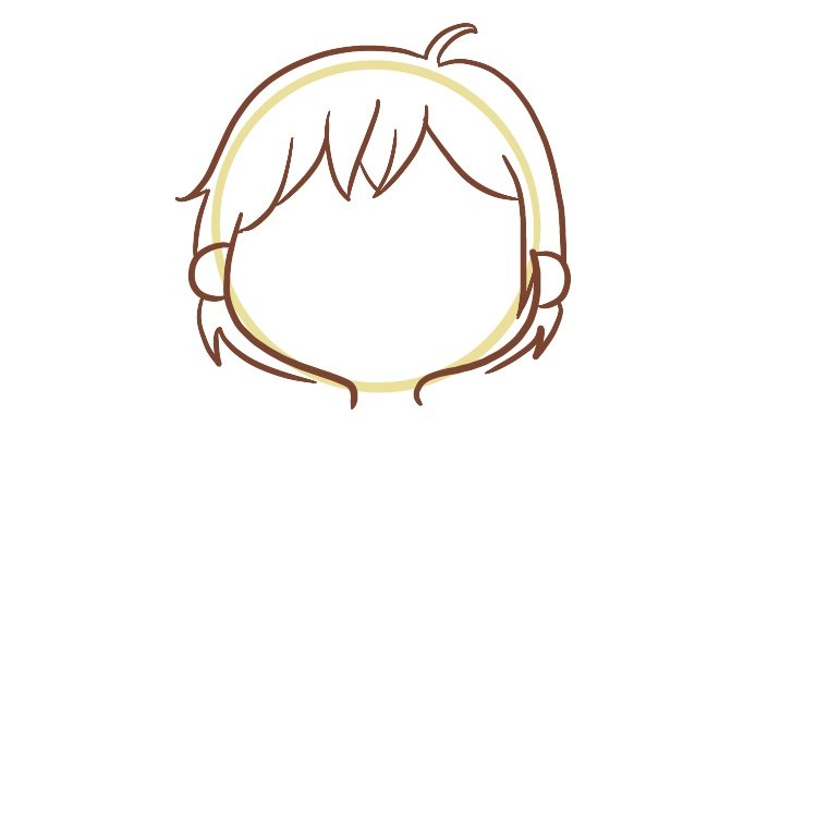 finish drawing the hair of the crying chibi girl