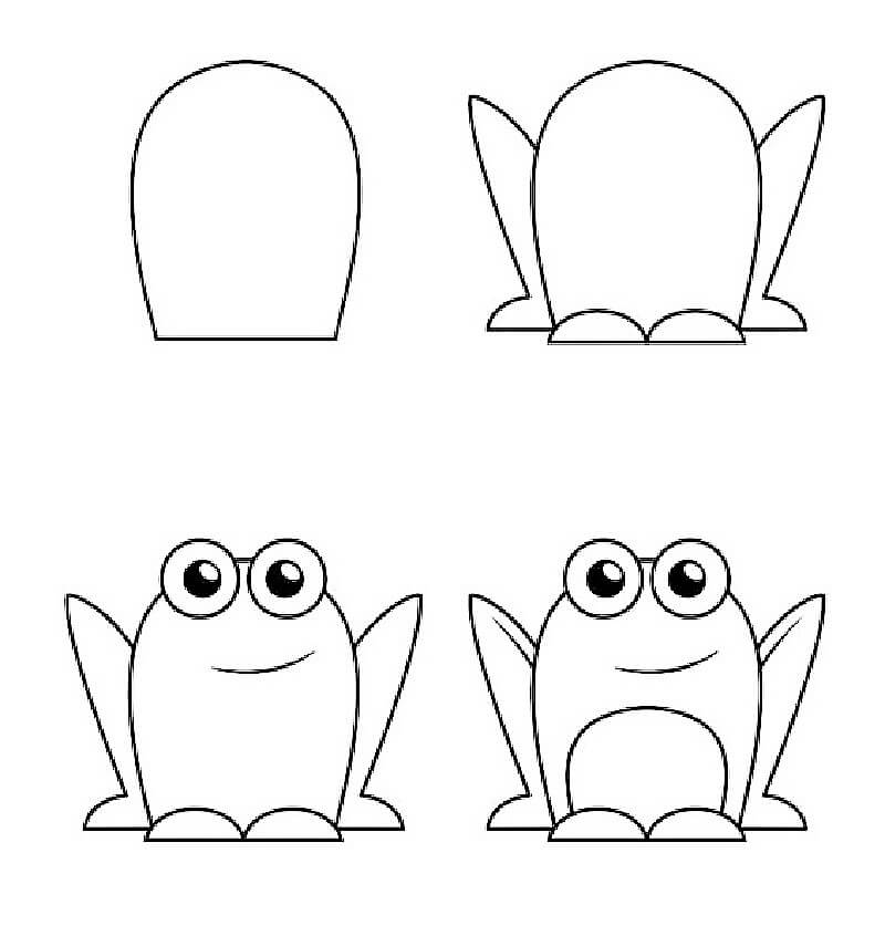 How to draw A Simple Frog step by step - Drawing Photos