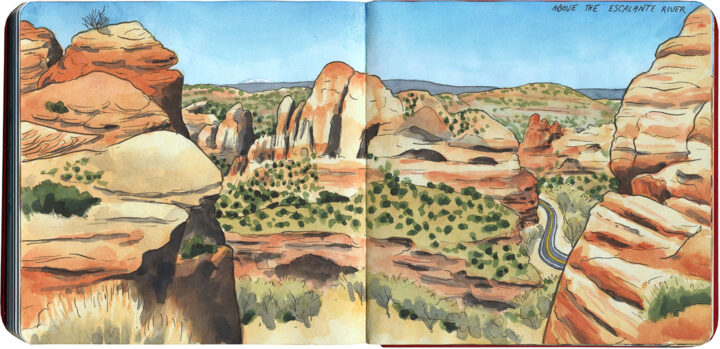 Grand Staircase-Escalante National Monument sketch by Chandler O'Leary