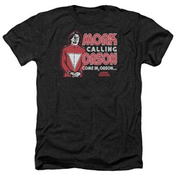 Mork & Mindy - Mens Mork Calling Orson Heather T-Shirt