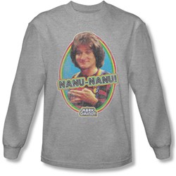 Mork & Mindy - Mens Nanu Nanu Long Sleeve Shirt In Heather