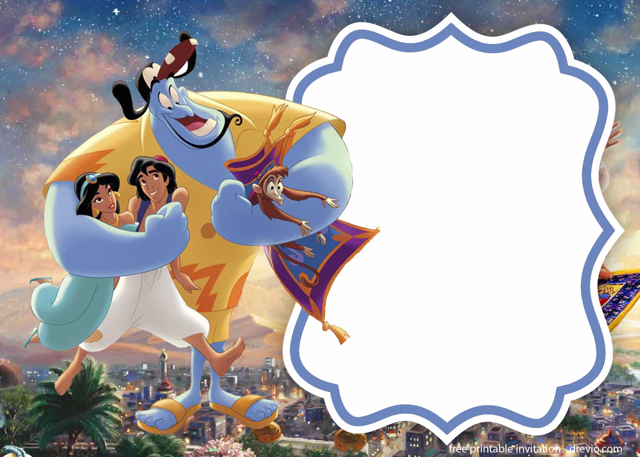 FREE Printable Aladdin Invitation Template