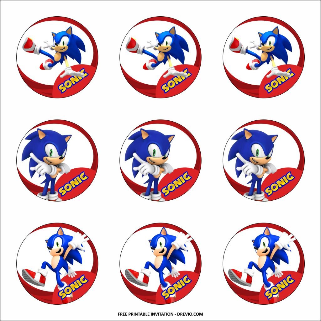 Sonic the Hedgehog Cupcake Toppers Templates