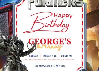 Free Editable Transformers Birthday Invitation