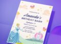 (Free Editable PDF) Royal Revelry Cinderella Birthday Invitation Templates C