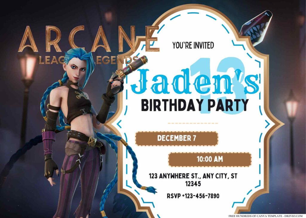 FREE Editable Arcane League Of Legends Birthday Invitation