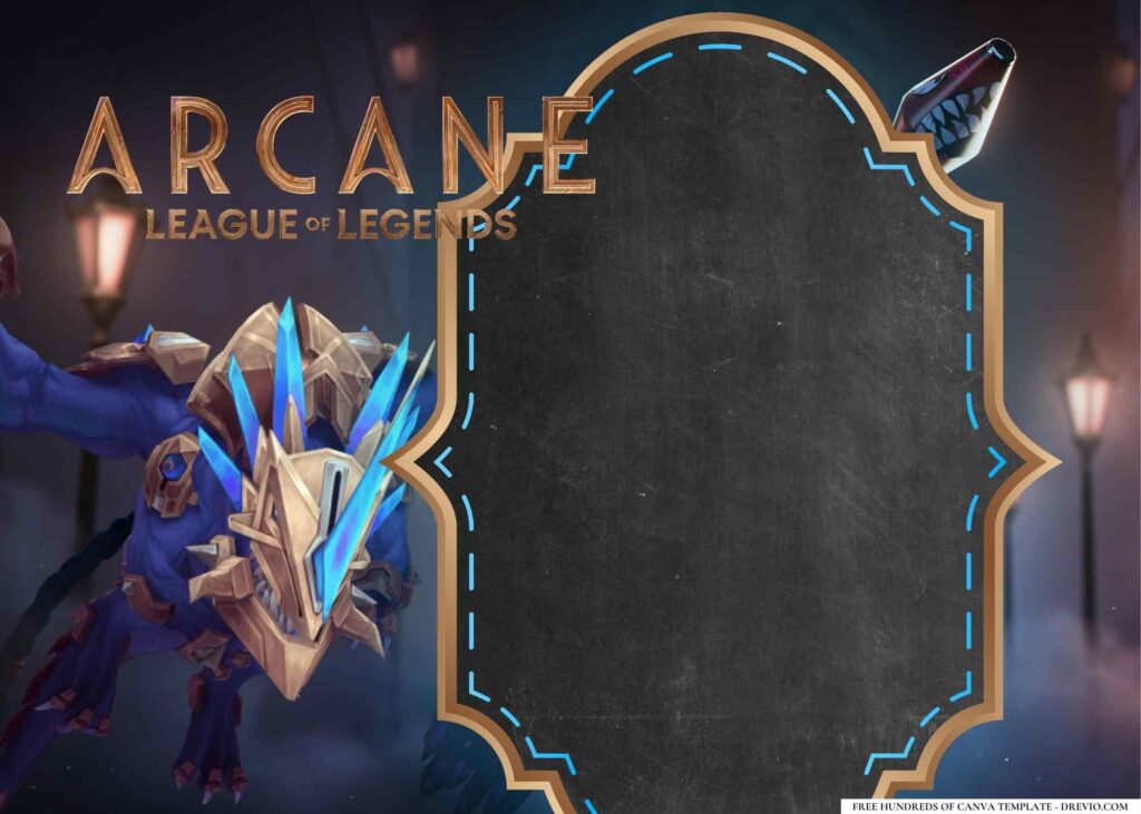 FREE Arcane League Of Legends Birthday Canva Templates 20