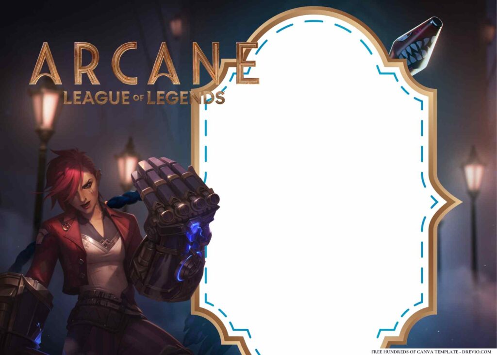 FREE Arcane League Of Legends Birthday Canva Templates 6