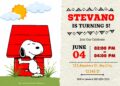 FREE Friendship Power Snoopy Birthday Invitation Templates