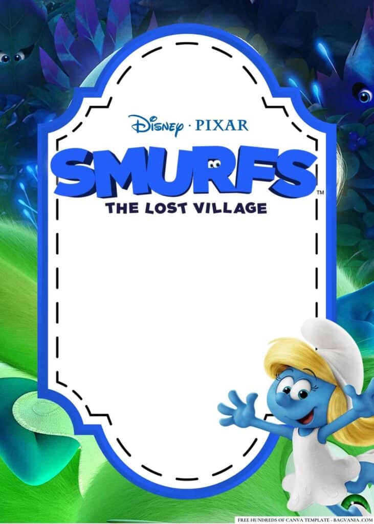 FREE Smurfs The Lost Village Baby Shower Canva Templates 10