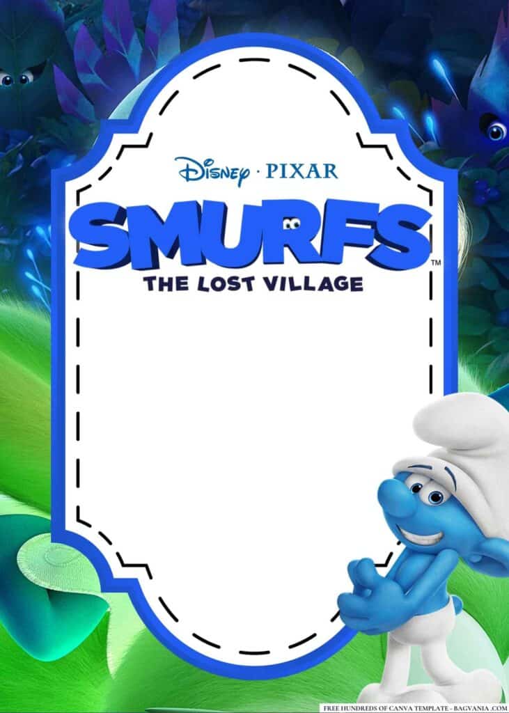 FREE Smurfs The Lost Village Baby Shower Canva Templates 2