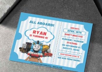 Chugga Chugga Choo Choo Thomas and Friends Birthday Invitations