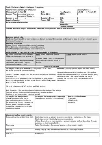 Converting Between Compound Measures | Teaching Resources