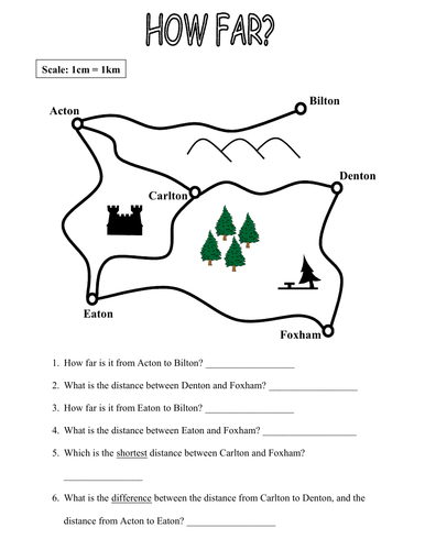 Calculating distance using scales - Map Skills (KS3 Geography ...