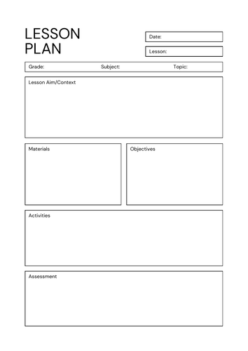 lesson plan template | Teaching Resources