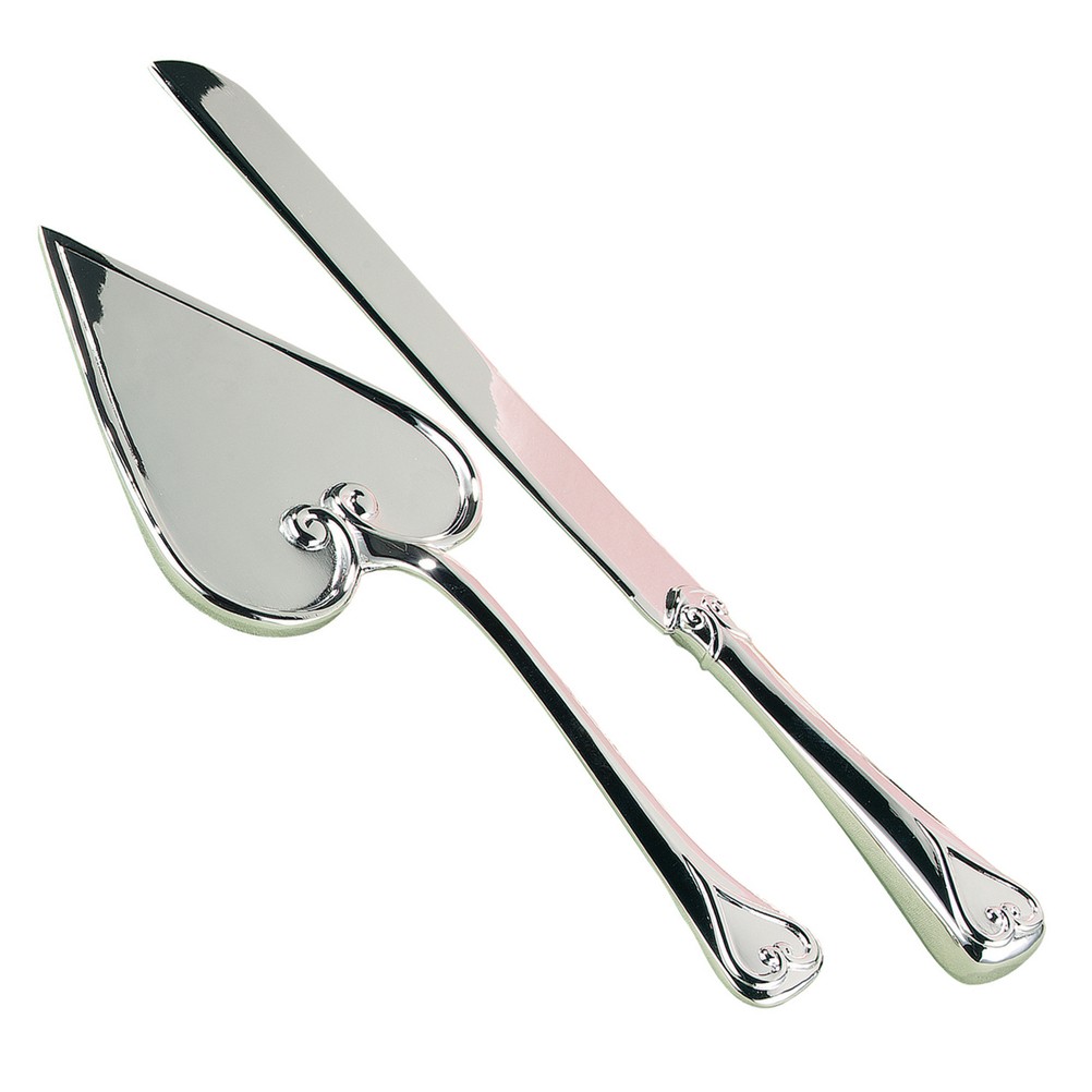 Set de pala y cuchillo para pastel "Reflective Heart"