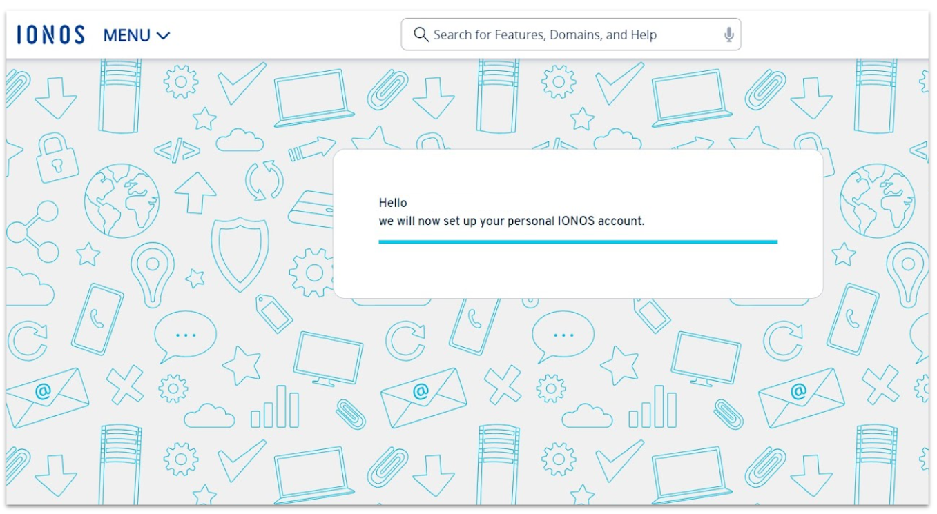 IONOS account set up process
