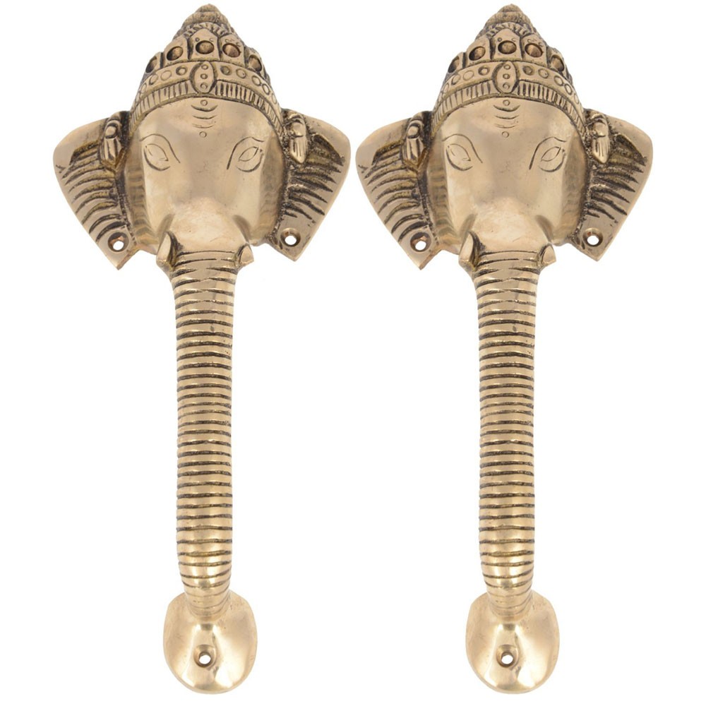 Brass Elephant Door Handle Home Decor L4.25" x W9.5" x H2"