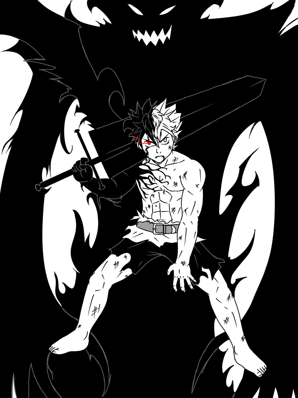 asta demon mode Illust of izy medibangpaint fanart anime manga BlackClover