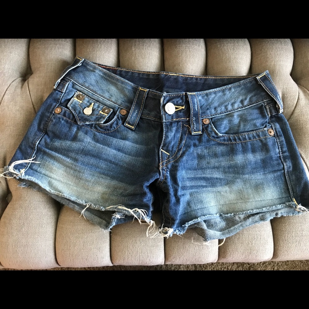 True Religion Keira Denim Cutoff Shorts - image 1