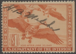 Scan of RW11 1944 Duck Stamp. Used