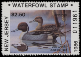 Scan of 1986 New Jersey Duck Stamp MNH VF