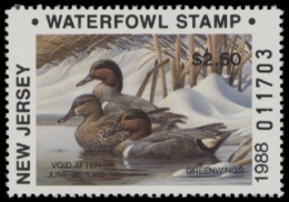 Scan of 1988 New Jersey Duck Stamp MNH VF