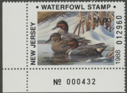 Scan of 1988 New Jersey NR Duck Stamp MNH VF