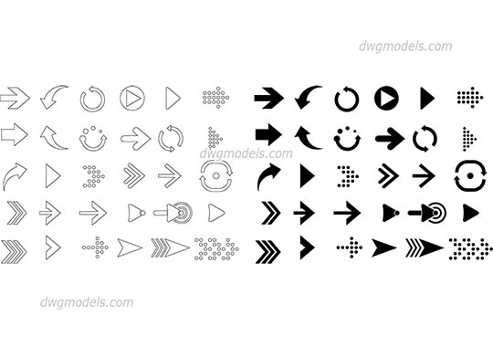 Arrow Sketch Free Icon free dwg model